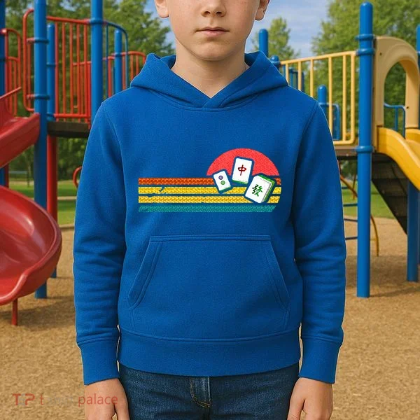 Mahjong Chinese 80s Kids Hoodie