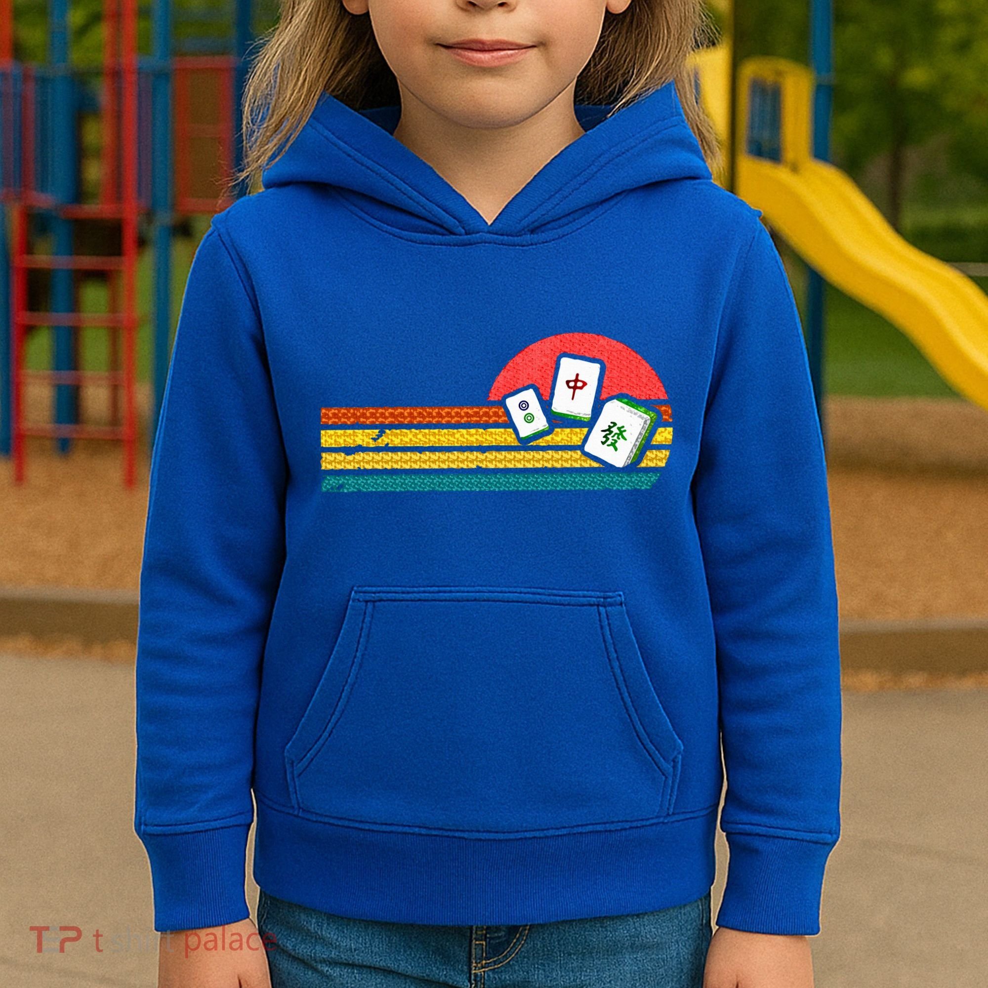 Mahjong Chinese 80s Kids Hoodie