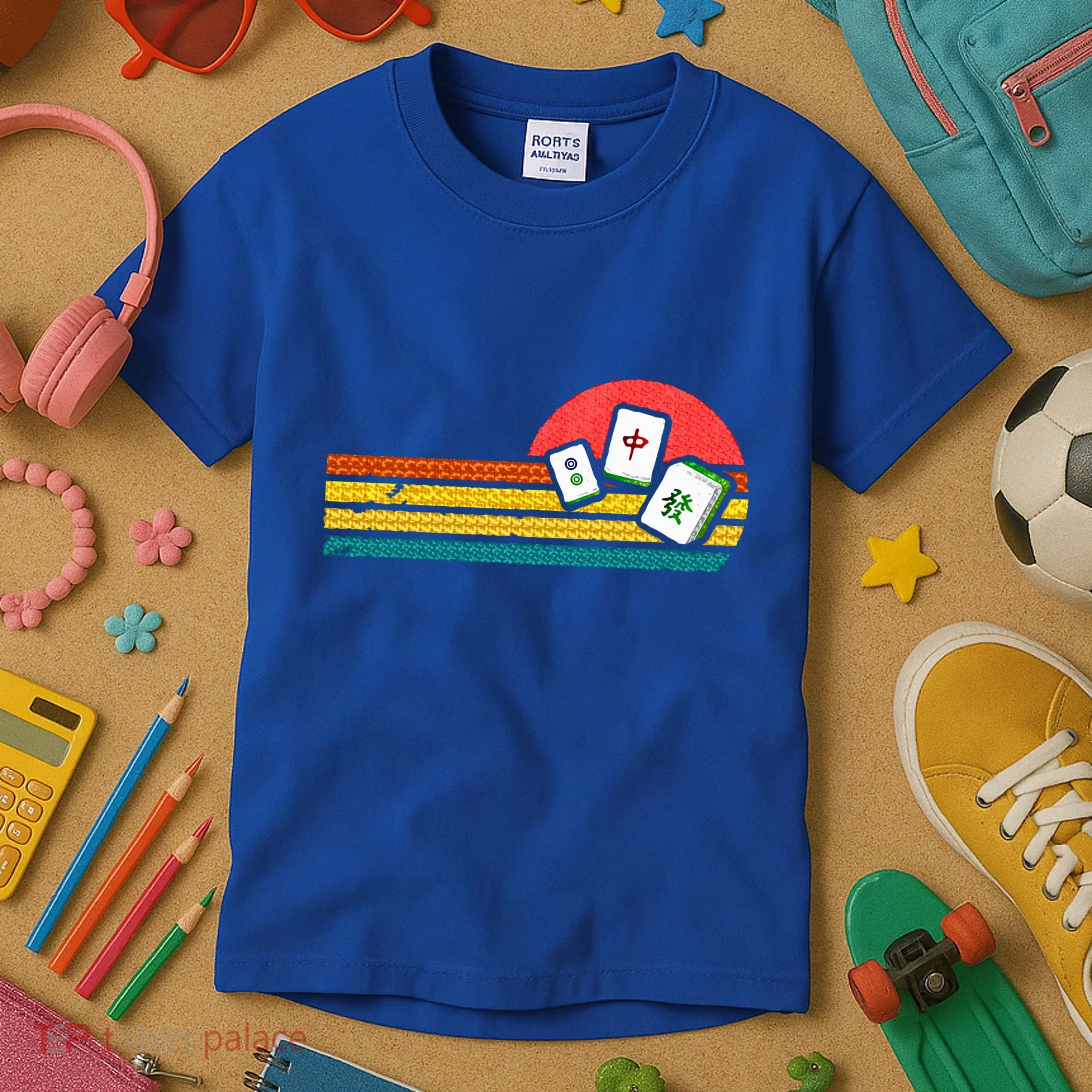 Mahjong Chinese 80s Kids T-Shirt