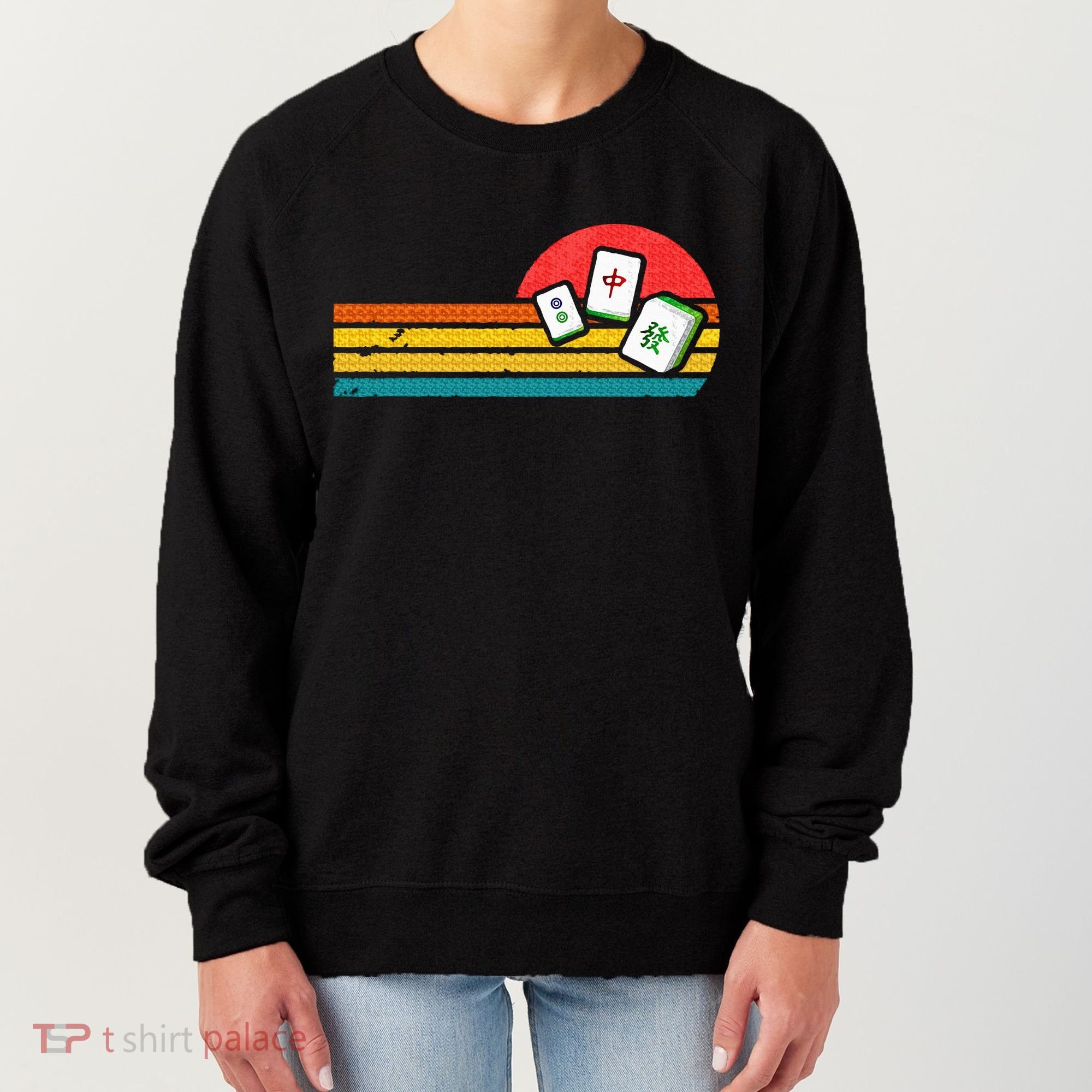 Mahjong Chinese 80s Retro Mah Jongg Women's Sweatshirt