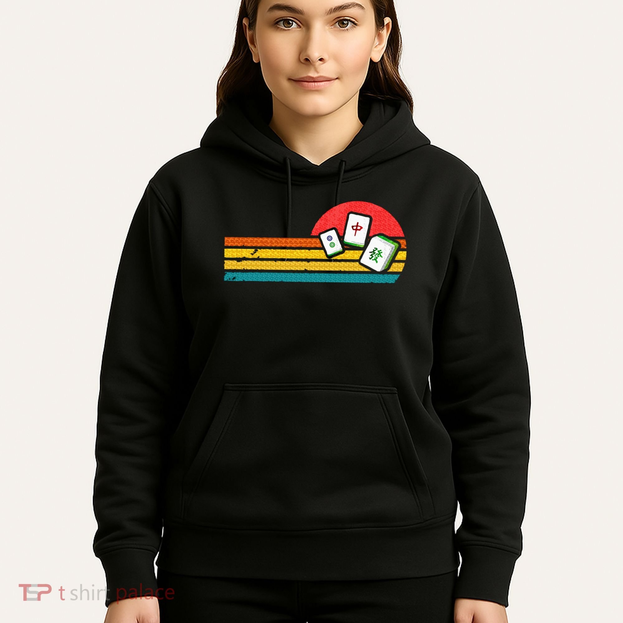 Mahjong Chinese 80s Retro Mah Jongg Hoodie