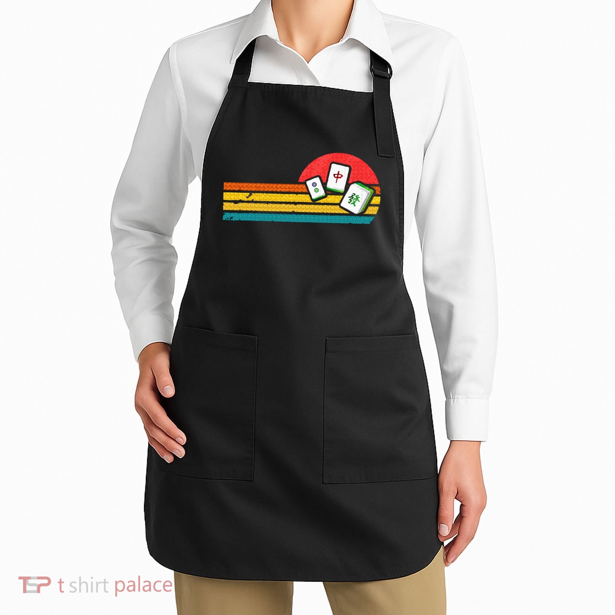 Mahjong Chinese 80s Retro Mah Jongg Apron
