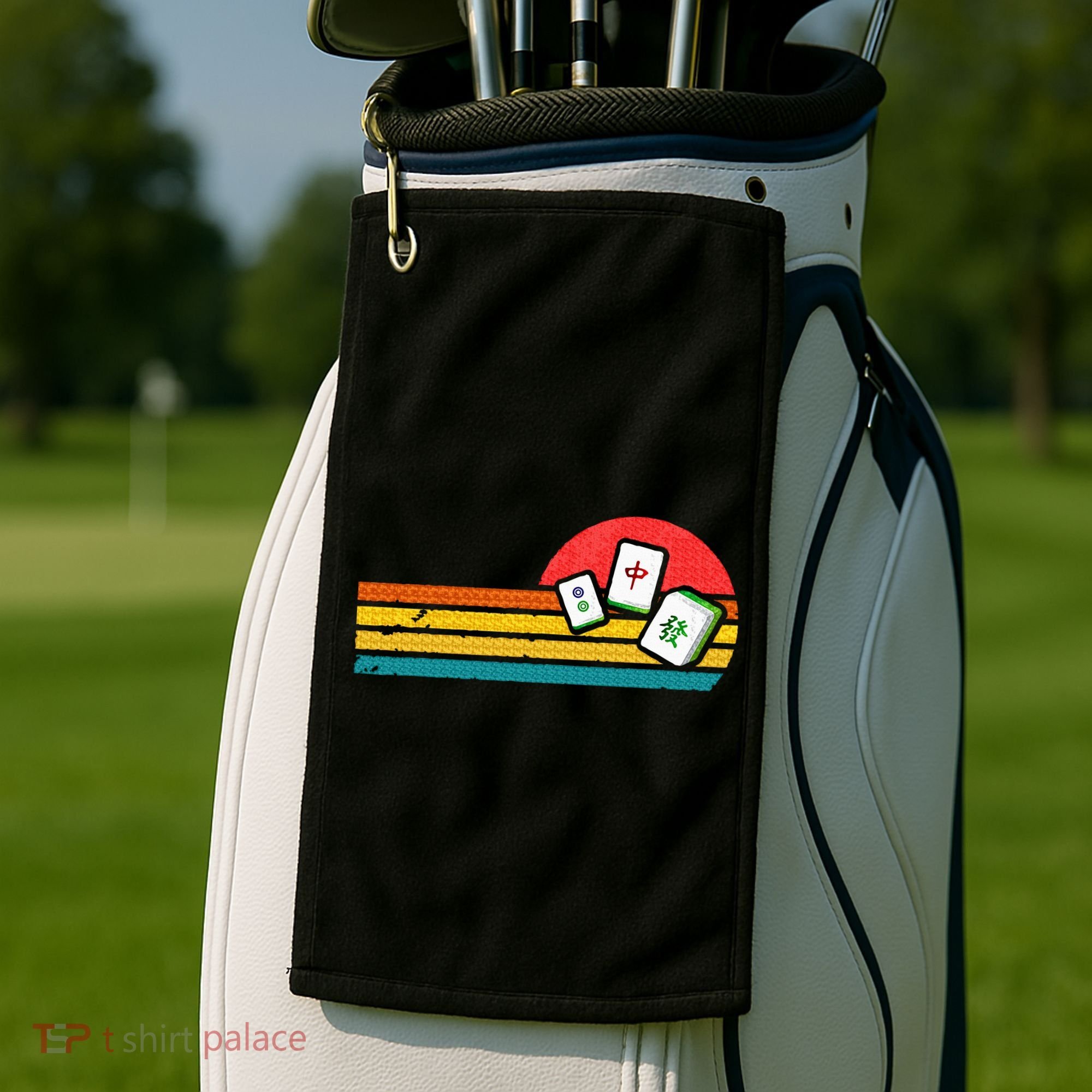 Mahjong Chinese 80s Retro Mah Jongg Golf Towel