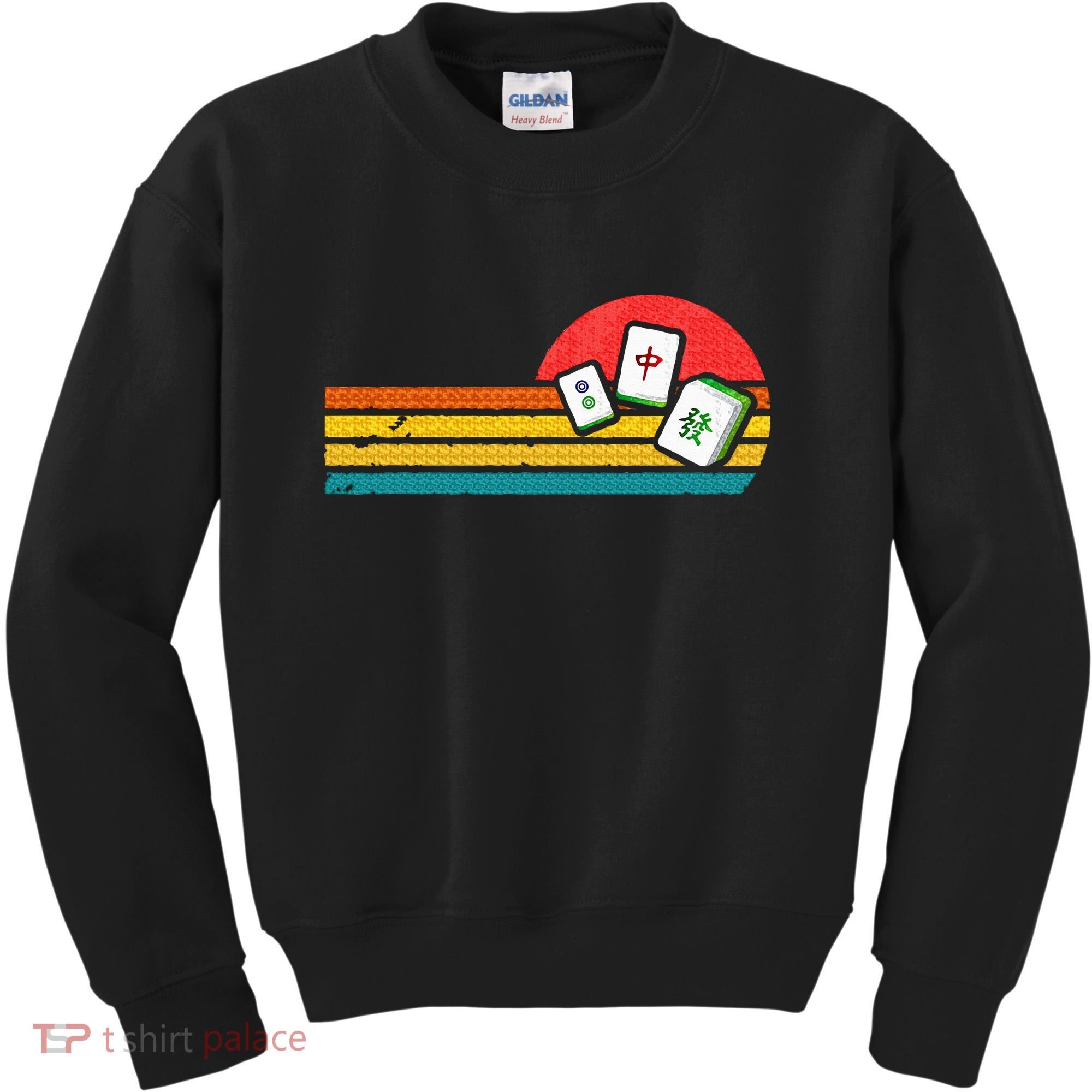 Mahjong Chinese 80s Retro Mah Jongg Kids Sweatshirt
