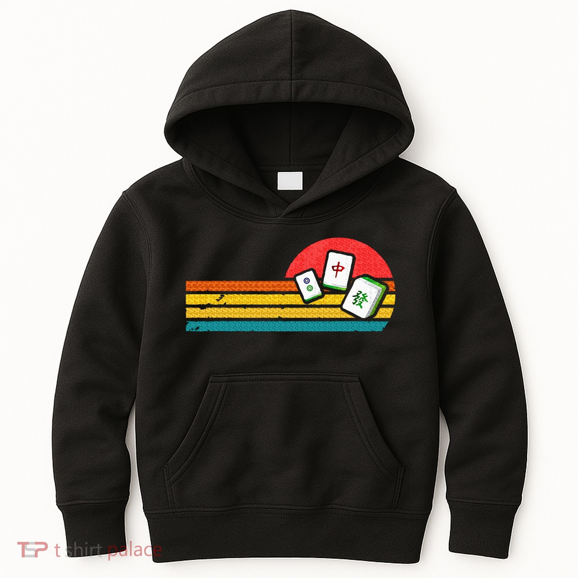 Mahjong Chinese 80s Retro Mah Jongg Kids Hoodie