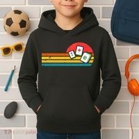 Mahjong Chinese 80s Retro Mah Jongg Kids Hoodie thumb 2