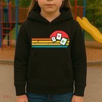 Mahjong Chinese 80s Retro Mah Jongg Kids Hoodie thumb 3