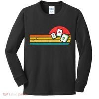 Mahjong Chinese 80s Retro Mah Jongg Kids Long Sleeve Shirt thumb 0