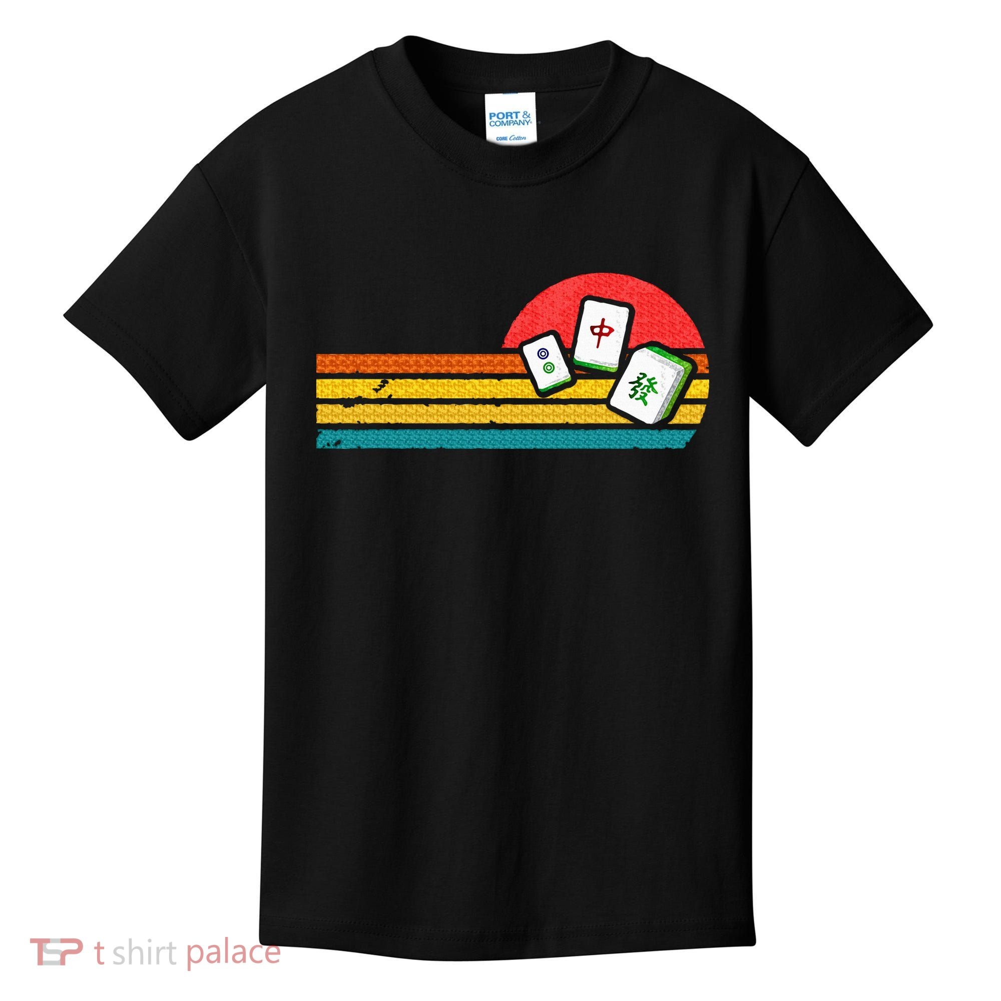 Mahjong Chinese 80s Retro Mah Jongg Kids T-Shirt