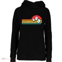 Mahjong Chinese 80s Retro Mah Jongg Womens Funnel Neck Pullover Hood thumb 0