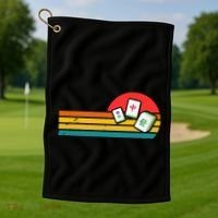 Mahjong Chinese 80s Retro Mah Jongg Golf Towel thumb 1