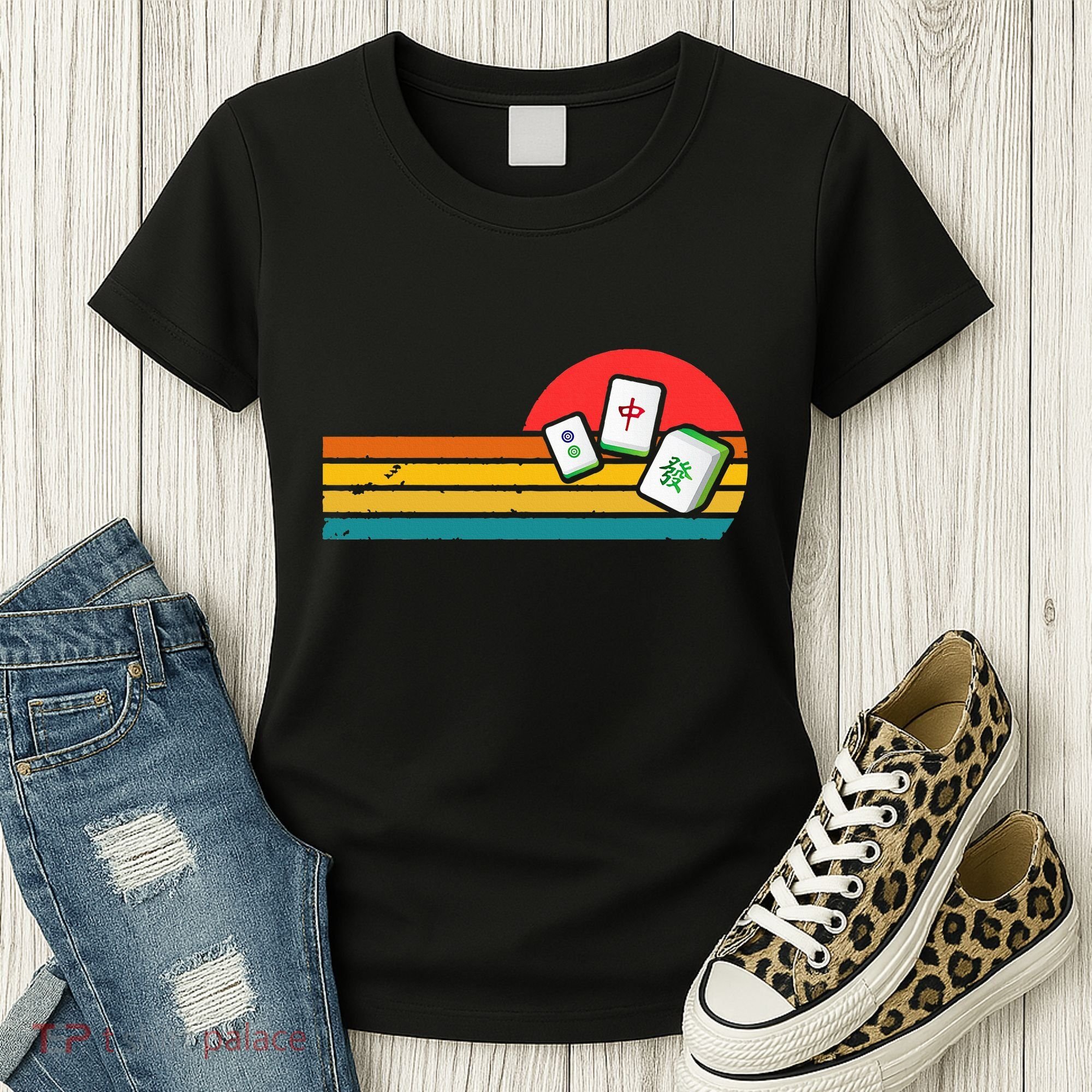 Mahjong Chinese 80s Retro Mah Jongg Women's T-Shirt