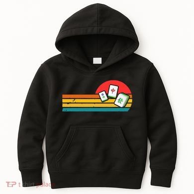 Mahjong Chinese 80s Retro Mah Jongg Kids Hoodie