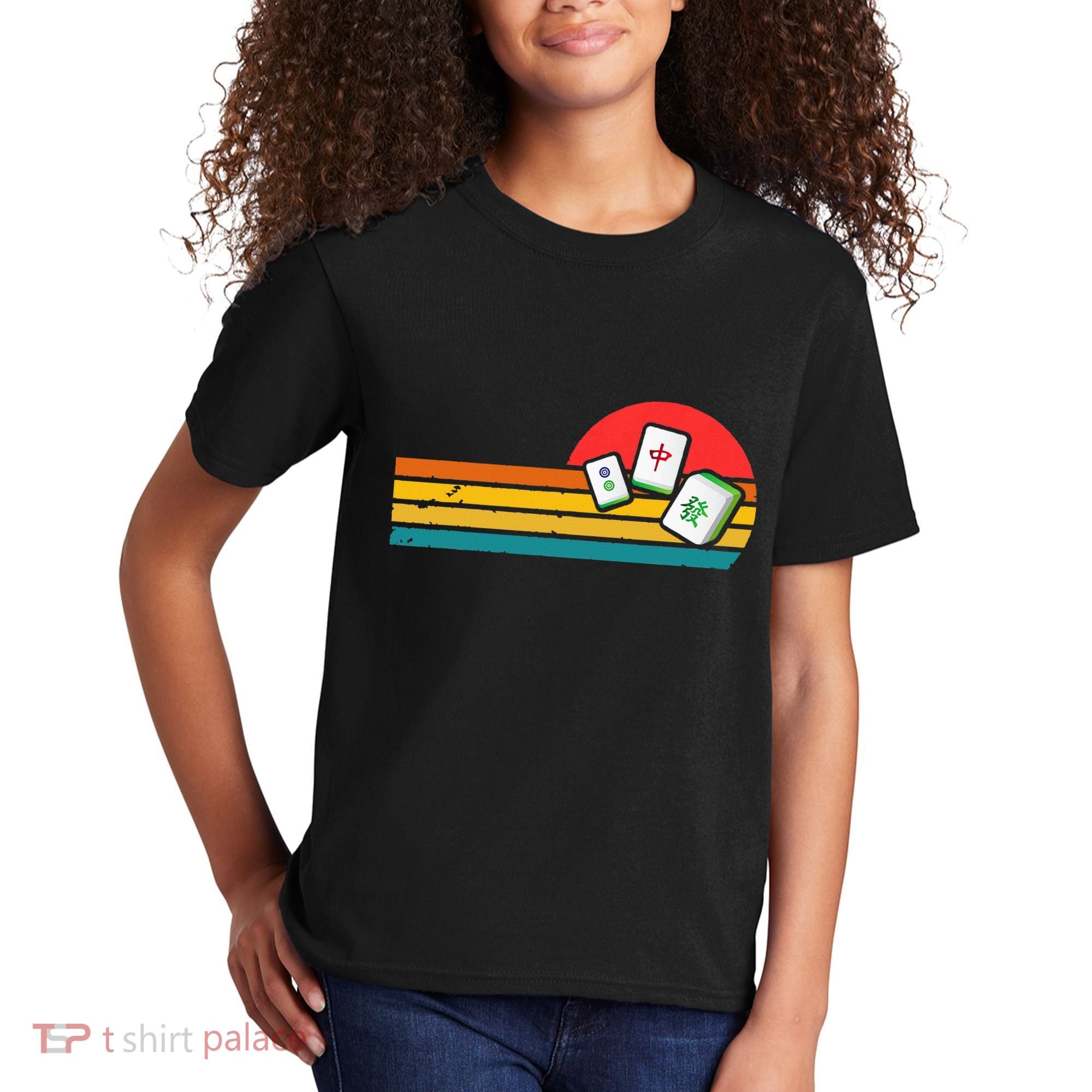 Mahjong Chinese 80s Retro Mah Jongg Kids T-Shirt
