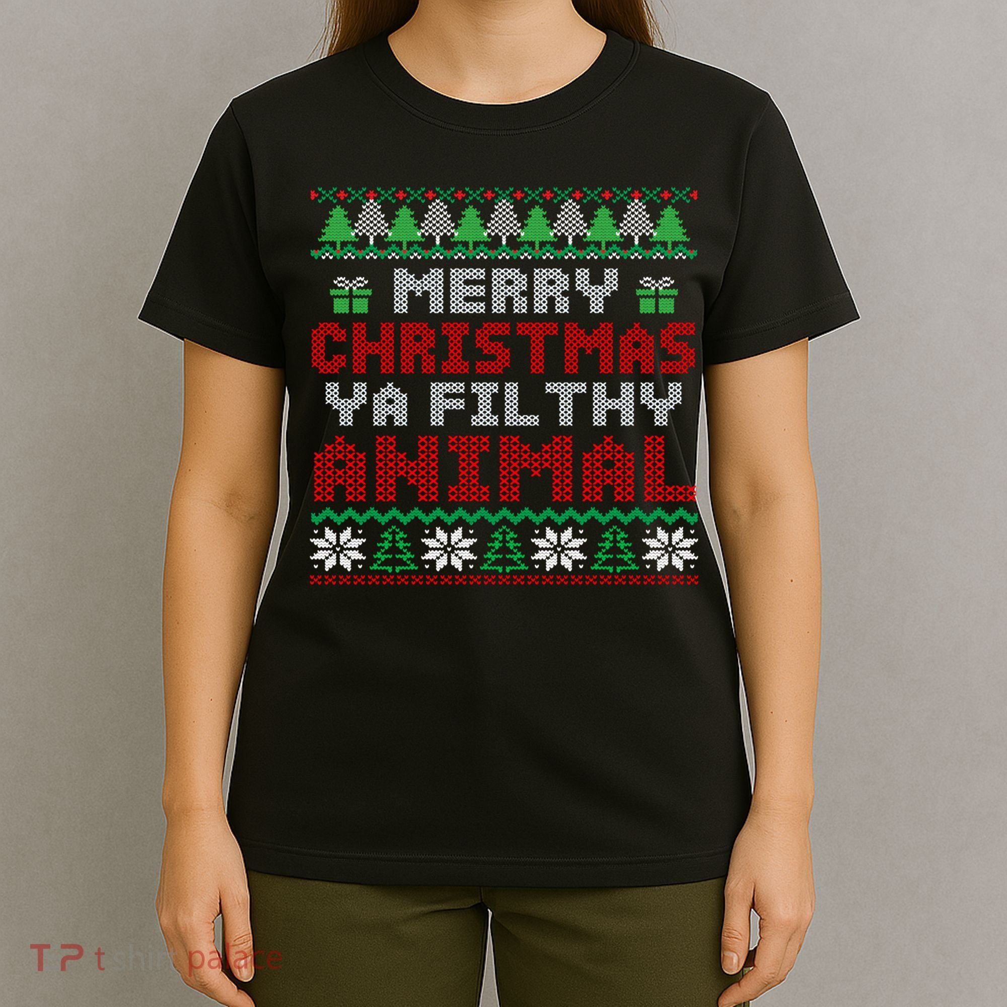 Merry Christmas Animal Filthy Ya Cute Gift Xmas T-Shirt