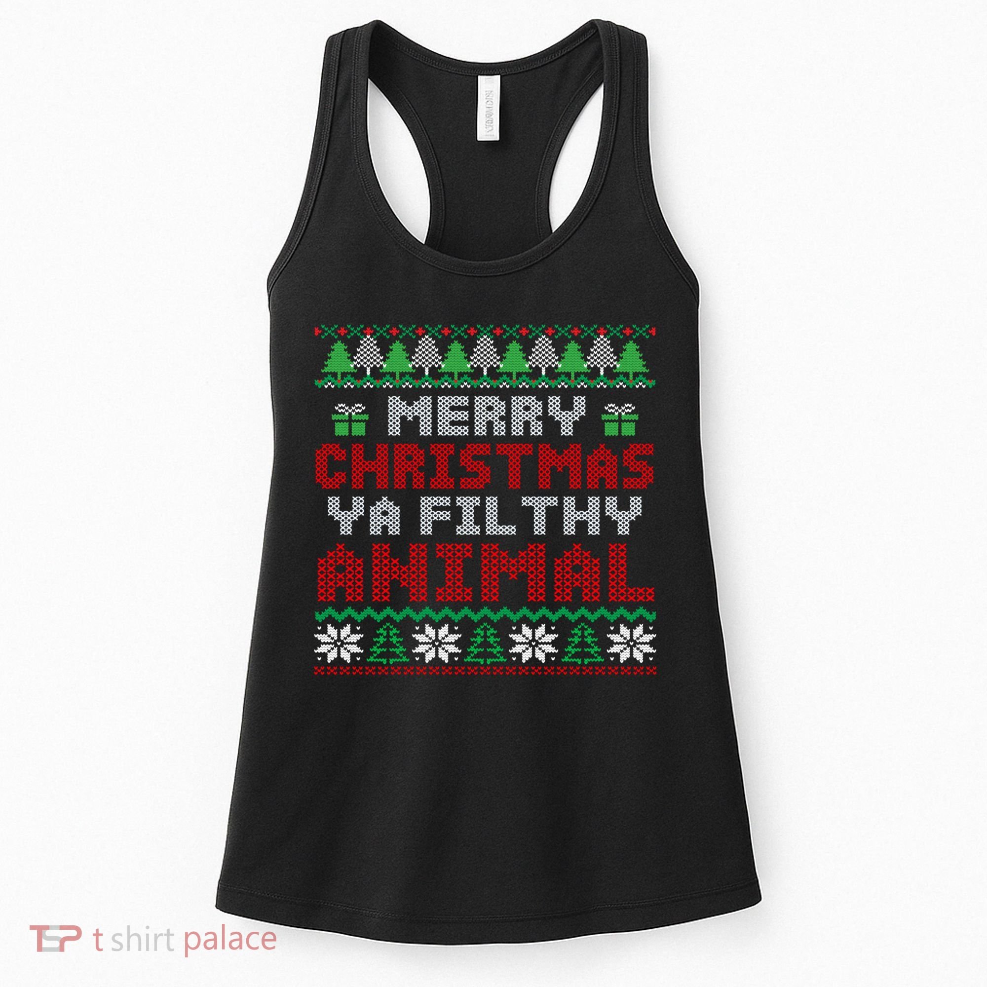 Merry Christmas Animal Filthy Ya Cute Gift Xmas Women's Tank Top