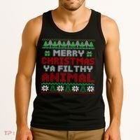 Merry Christmas Animal Filthy Ya Cute Gift Xmas Tank Top thumb 3