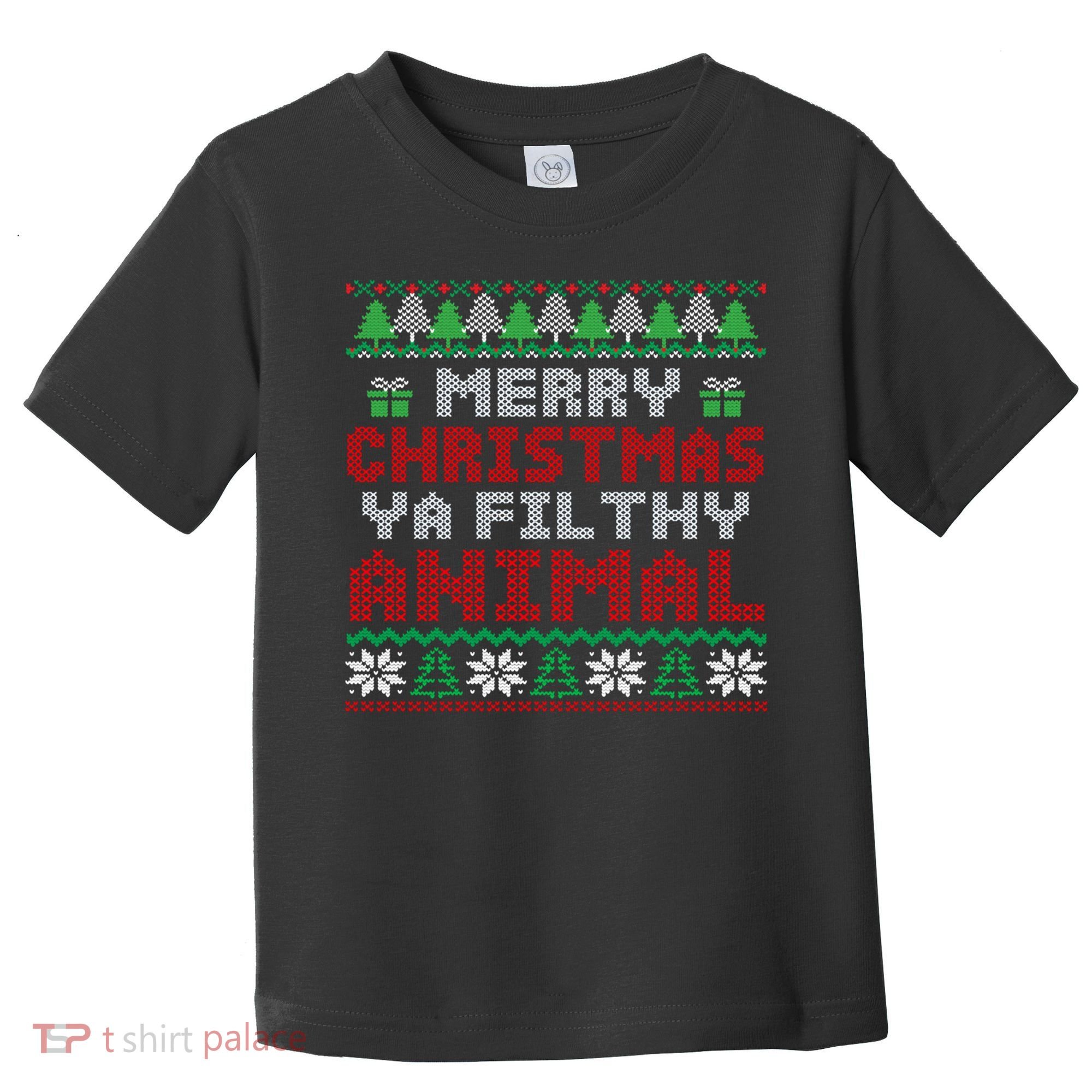 Merry Christmas Animal Filthy Ya Cute Gift Xmas Toddler T-Shirt