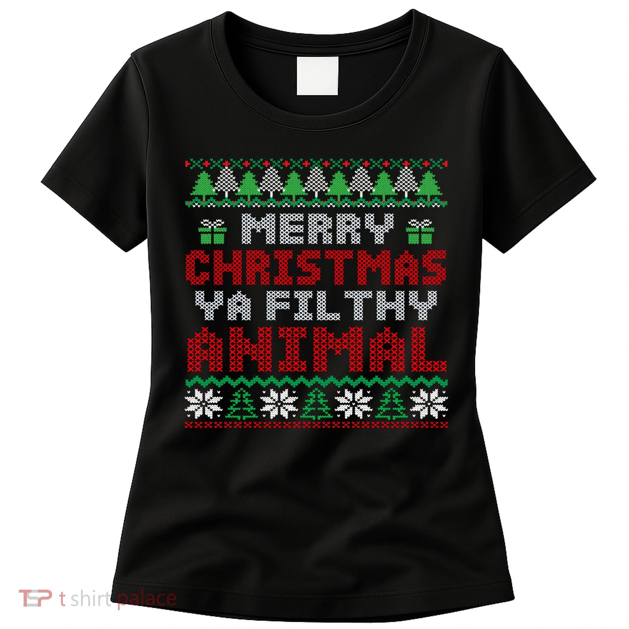 Merry Christmas Animal Filthy Ya Cute Gift Xmas Women's T-Shirt