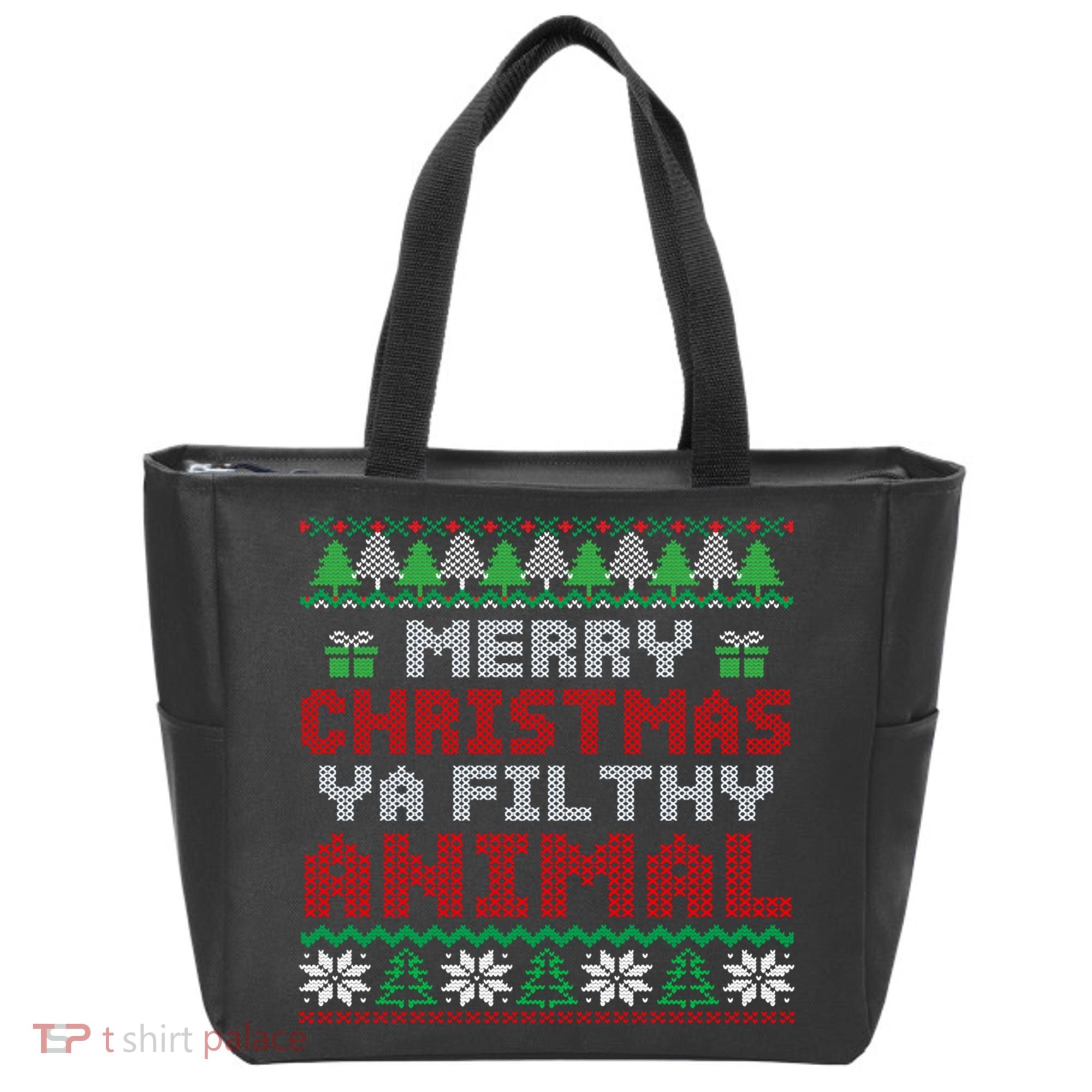Merry Christmas Animal Filthy Ya Cute Gift Xmas Tote Bag