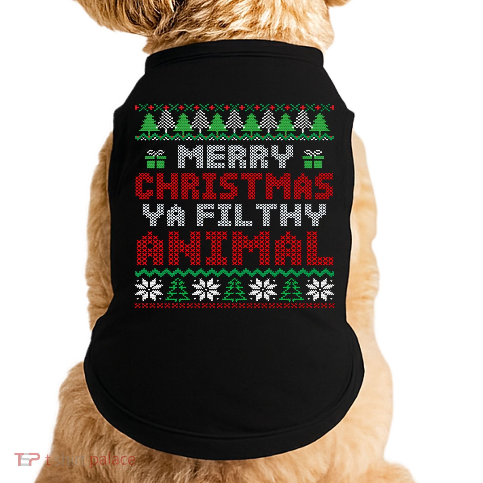 Merry Christmas Animal Filthy Ya Hoodie Doggie Tank