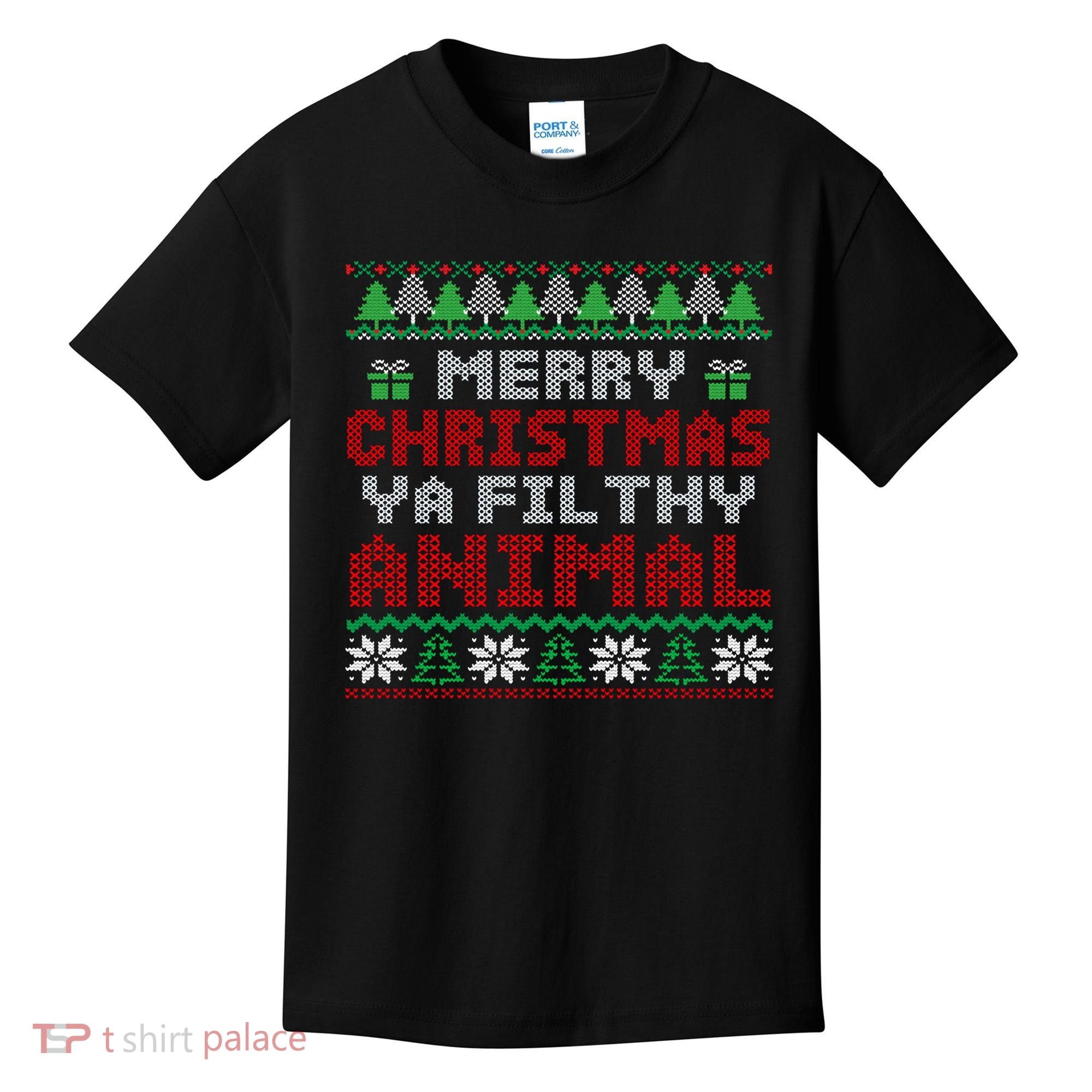 Merry Christmas Animal Filthy Ya Hoodie Kids T-Shirt
