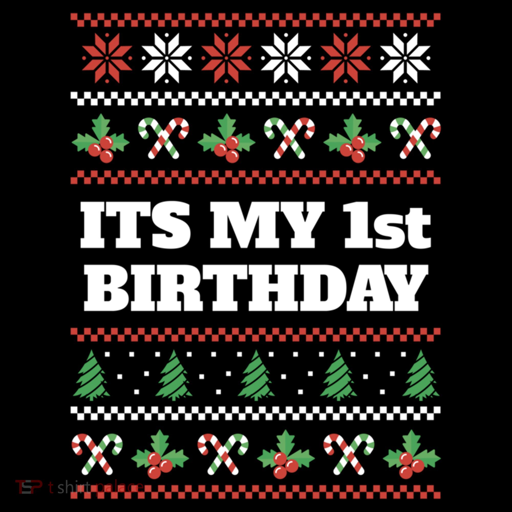 Merry Christmas And Yes Its My 1st Birthday Ugly Sweater Funny Gift Coffee Mug