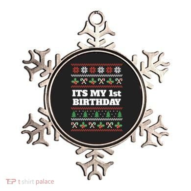 Merry Christmas And Yes Its My 1st Birthday Ugly Sweater Funny Gift Ornament