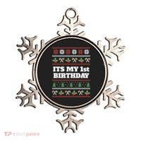 Merry Christmas And Yes Its My 1st Birthday Ugly Sweater Funny Gift Ornament thumb 0