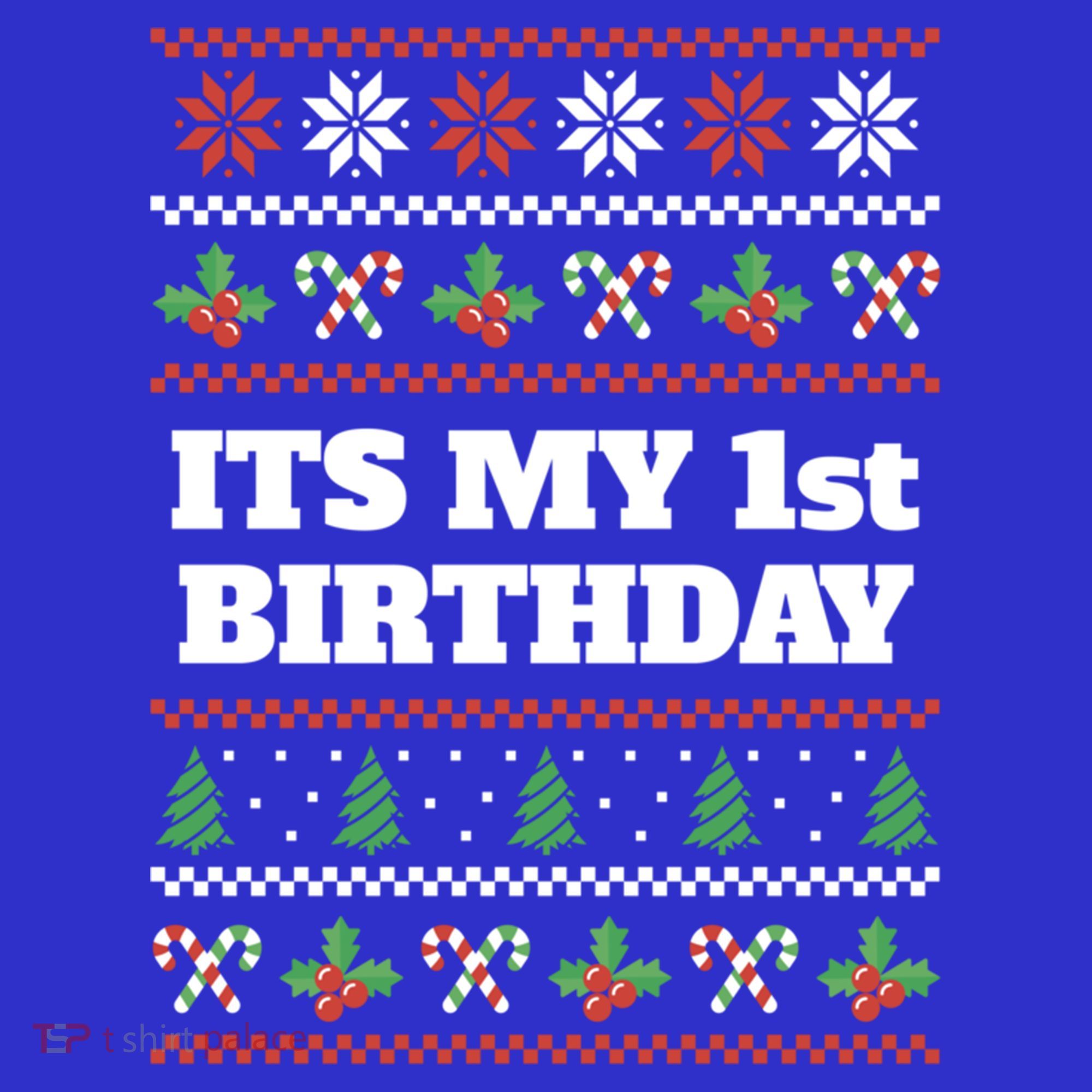 Merry Christmas And Yes Its My 1st Birthday Ugly Sweater Funny Gift Apron