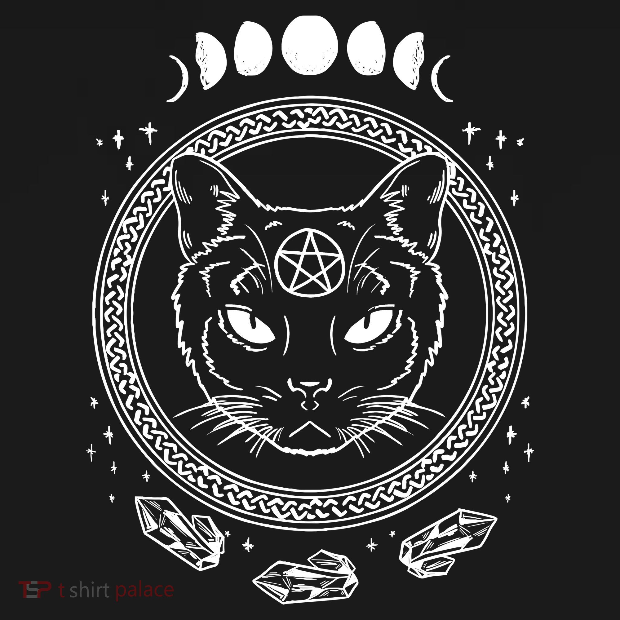 Moon Cat Alchemy Witch Dark Symbols Goth Halloween Doggie Tank