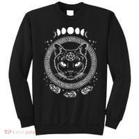 Moon Cat Alchemy Witch Dark Symbols Goth Halloween Sweatshirt thumb 0