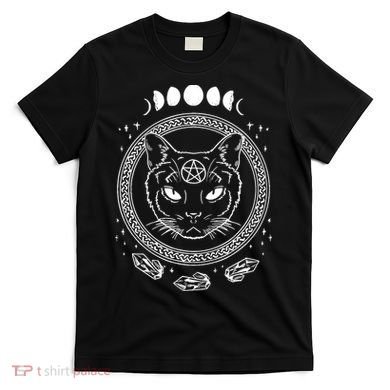 Moon Cat Alchemy Witch Dark Symbols Goth Halloween T-Shirt