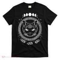Moon Cat Alchemy Witch Dark Symbols Goth Halloween T-Shirt thumb 0