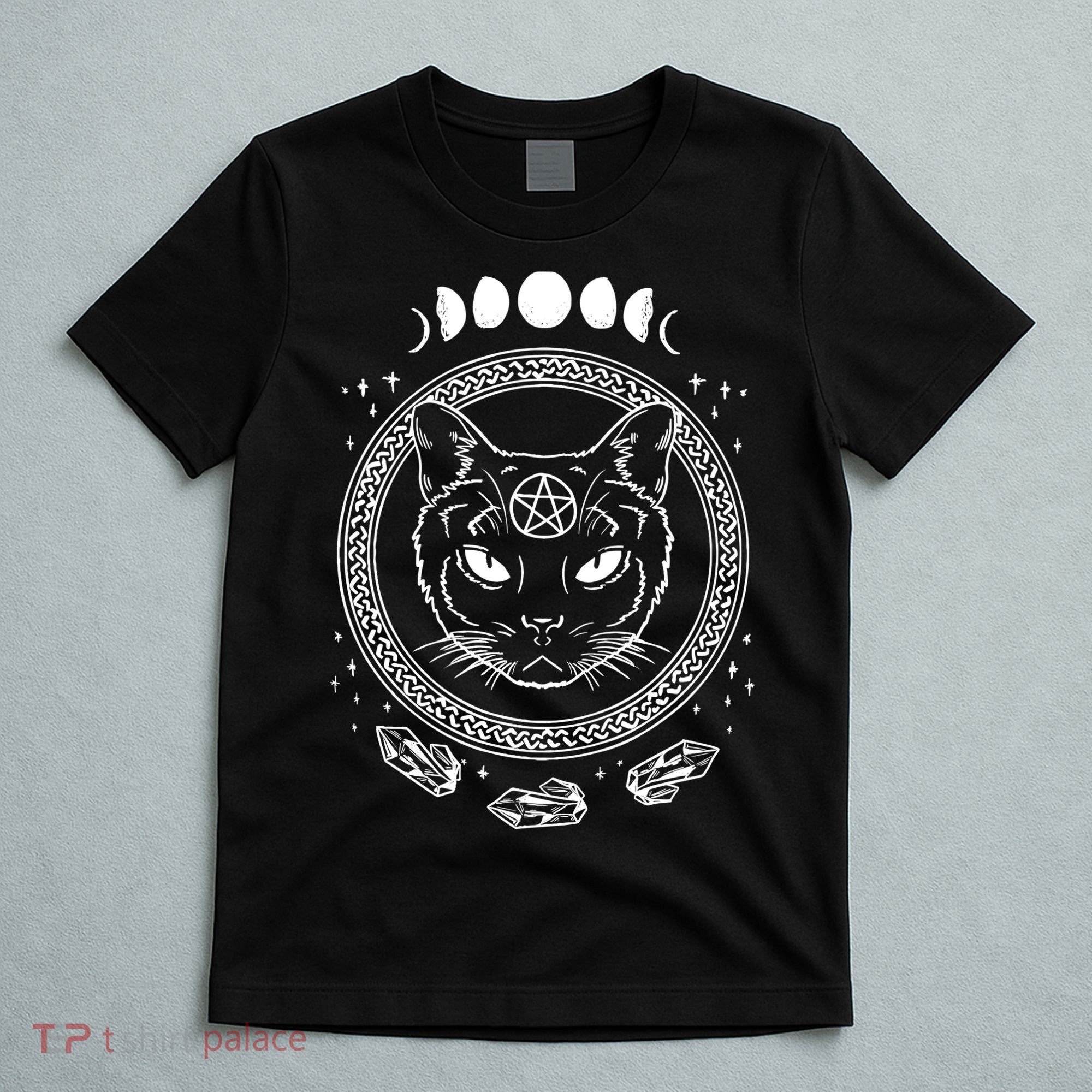 Moon Cat Alchemy Witch Dark Symbols Goth Halloween T-Shirt