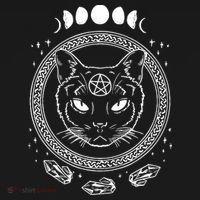Moon Cat Alchemy Witch Dark Symbols Goth Halloween Backpack thumb 2