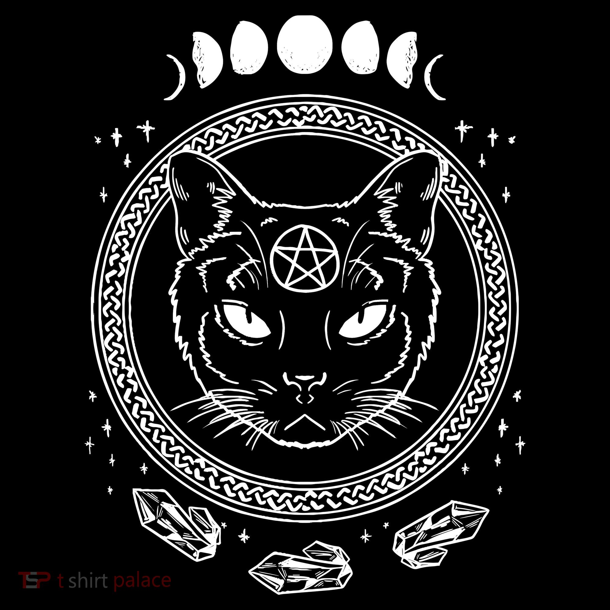 Moon Cat Alchemy Witch Dark Symbols Goth Halloween Women's Hoodie