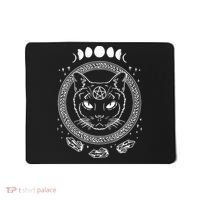 Moon Cat Alchemy Witch Dark Symbols Goth Halloween Mousepad thumb 0
