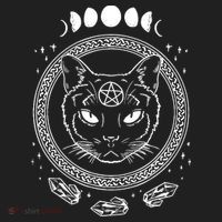 Moon Cat Alchemy Witch Dark Symbols Goth Halloween Golf Towel thumb 3