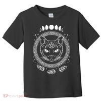 Moon Cat Alchemy Witch Dark Symbols Goth Halloween Toddler T-Shirt thumb 0
