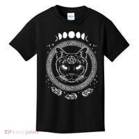 Moon Cat Alchemy Witch Dark Symbols Goth Halloween Kids T-Shirt thumb 0