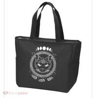 Moon Cat Alchemy Witch Dark Symbols Goth Halloween Tote Bag thumb 3