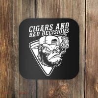 Monkey Cigars And Bad Decisions Coaster thumb 0