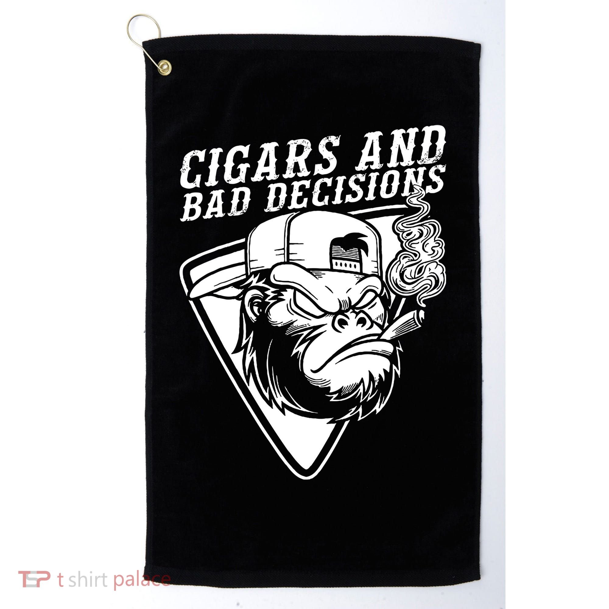 Monkey Cigars And Bad Decisions Golf Towel