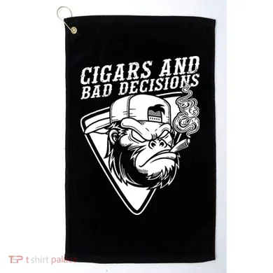 Monkey Cigars And Bad Decisions Golf Towel