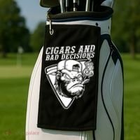 Monkey Cigars And Bad Decisions Golf Towel thumb 2