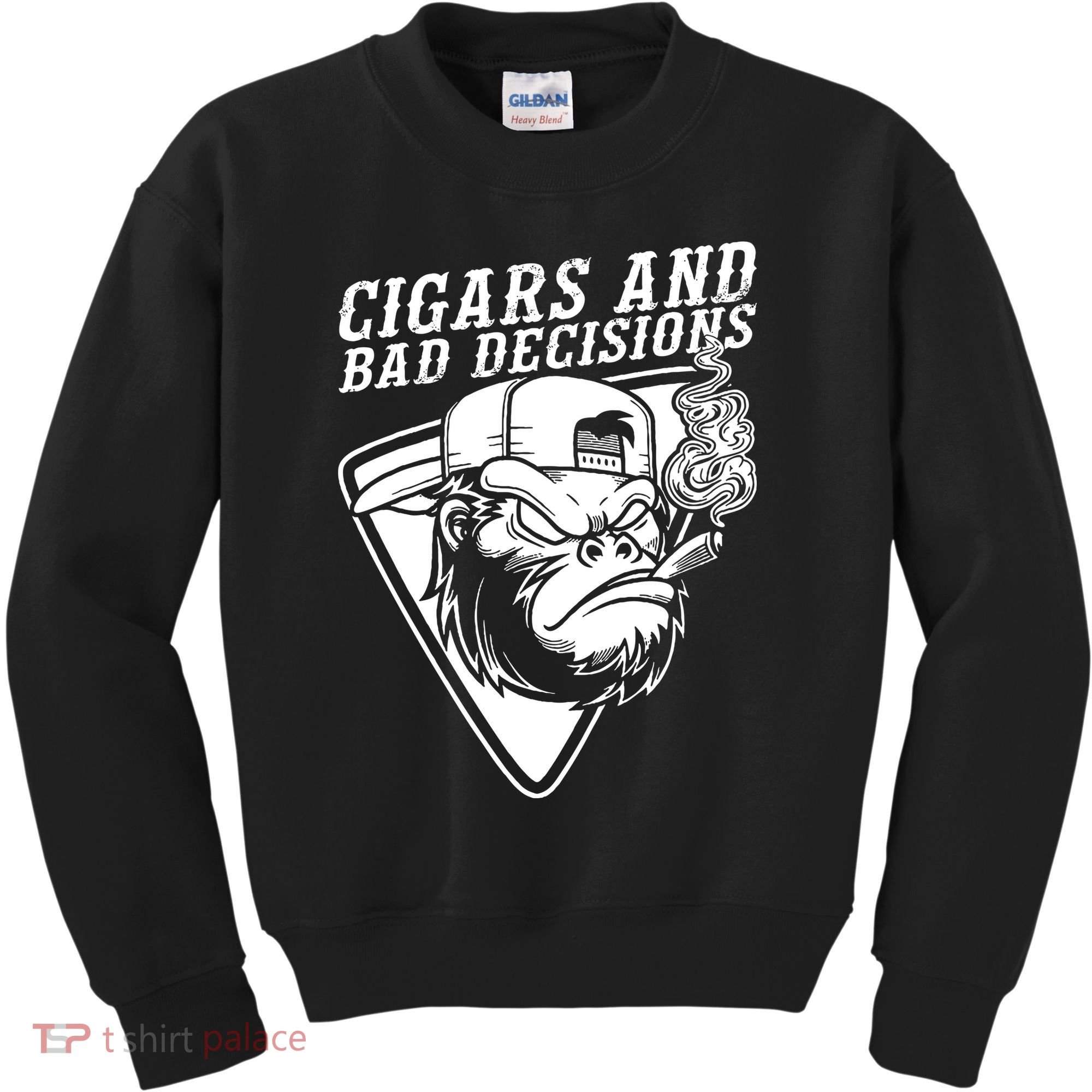 Monkey Cigars And Bad Decisions Kids Sweatshirt
