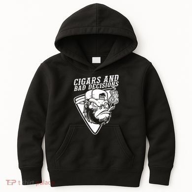 Monkey Cigars And Bad Decisions Kids Hoodie