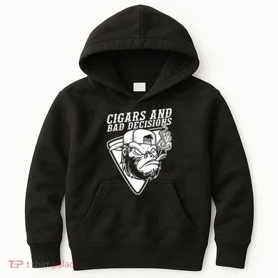 Monkey Cigars And Bad Decisions Kids Hoodie