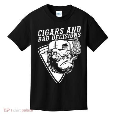 Monkey Cigars And Bad Decisions Kids T-Shirt